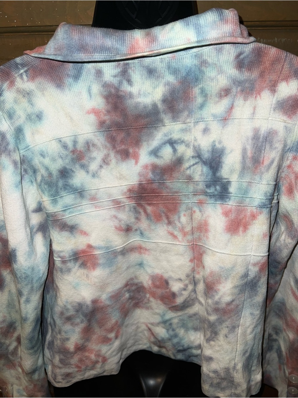 Christopher & Banks White Earthy Tie Dye Boho Hippie Button Up Jacket Size M - Picture 9 of 12